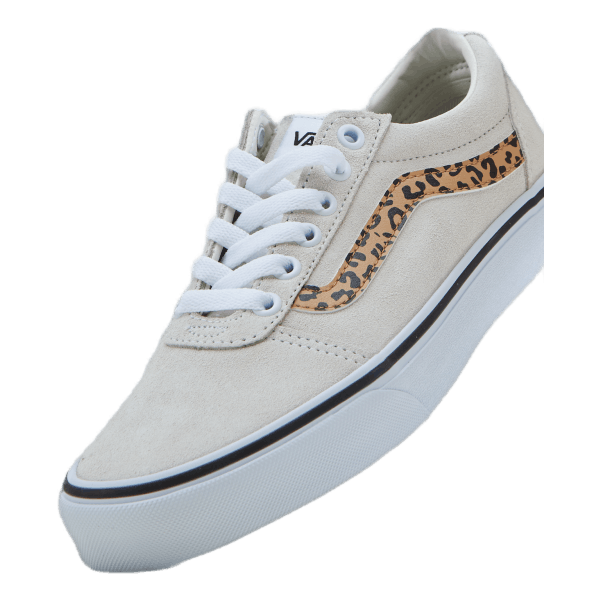 Grey vans with leopard print stripe hotsell