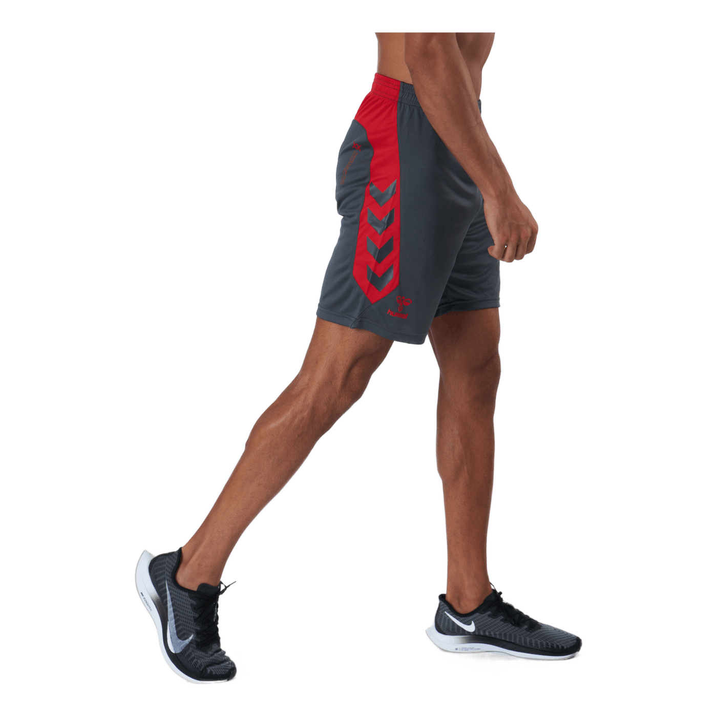 Hmlaction Poly Shorts Ebony/flame Scarlet