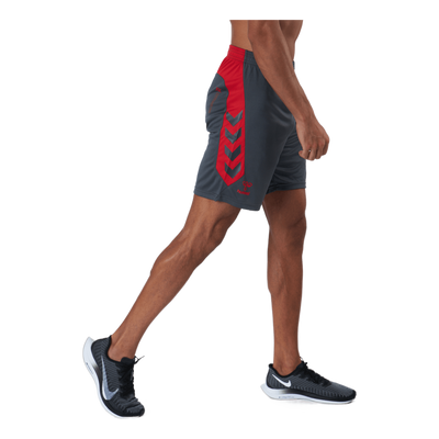 Hmlaction Poly Shorts Ebony/flame Scarlet