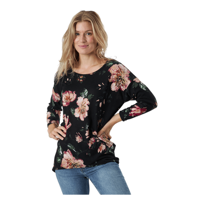 Onlelcos 4/5 Aop Top Jrs Noos Black W/jasmin Flower 15