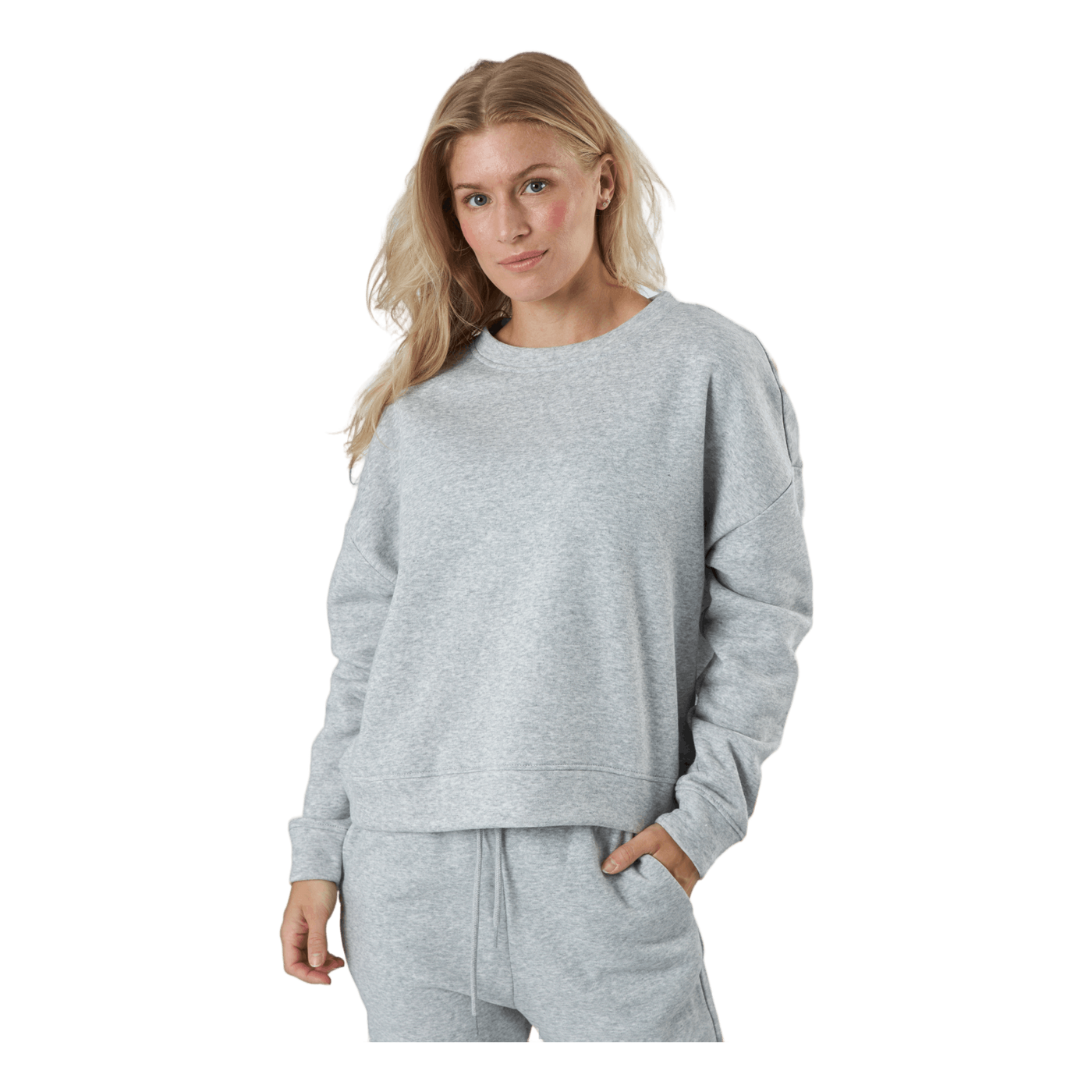 Pcchilli Ls Sweat Noos Bc Light Grey Melange