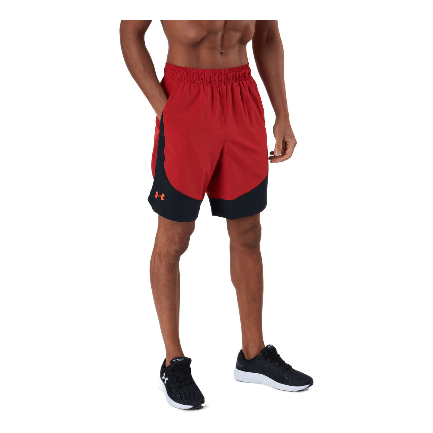 Ua Hiit Woven Colorblock Sts Radiant Red