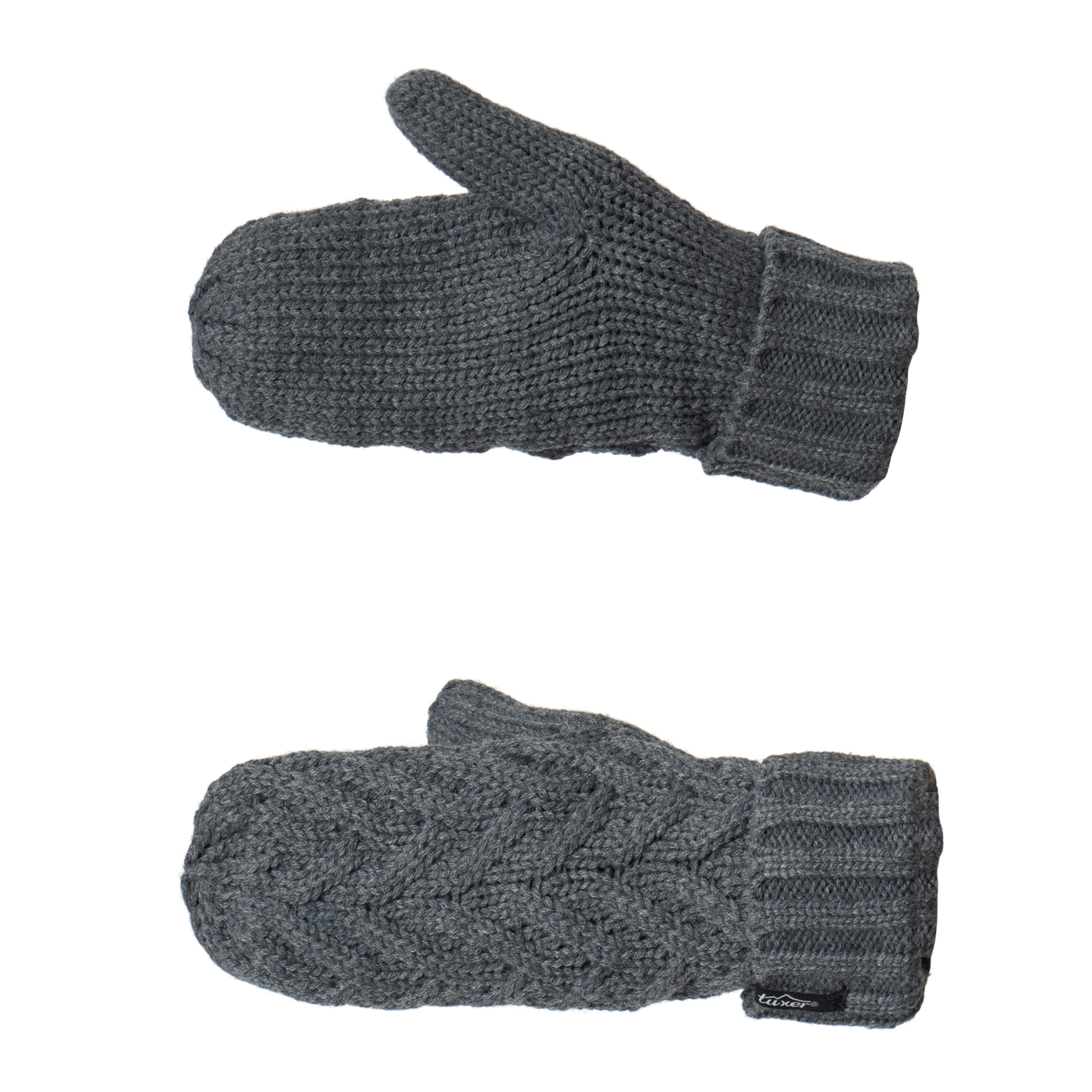 Knot Mittens Grey Melange