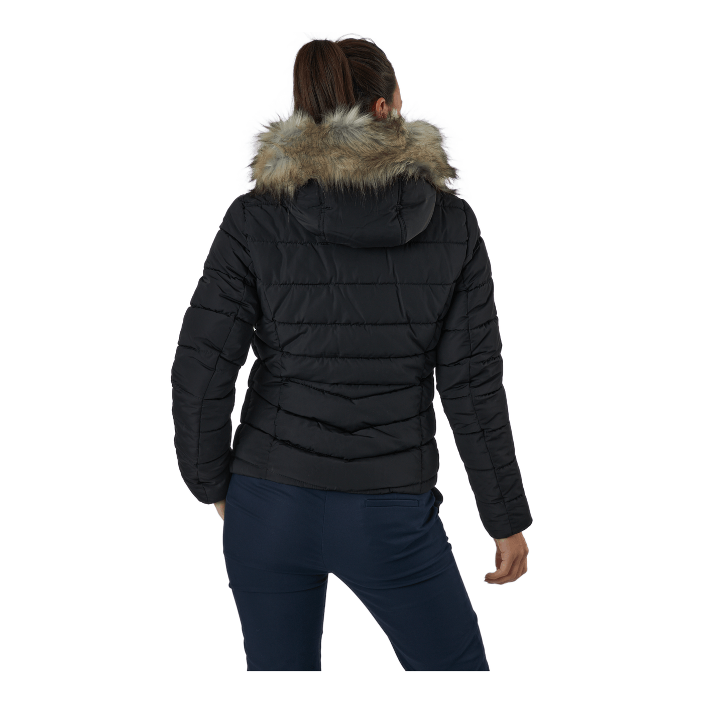 Onlnewellan Quilted Hood Jacke Black