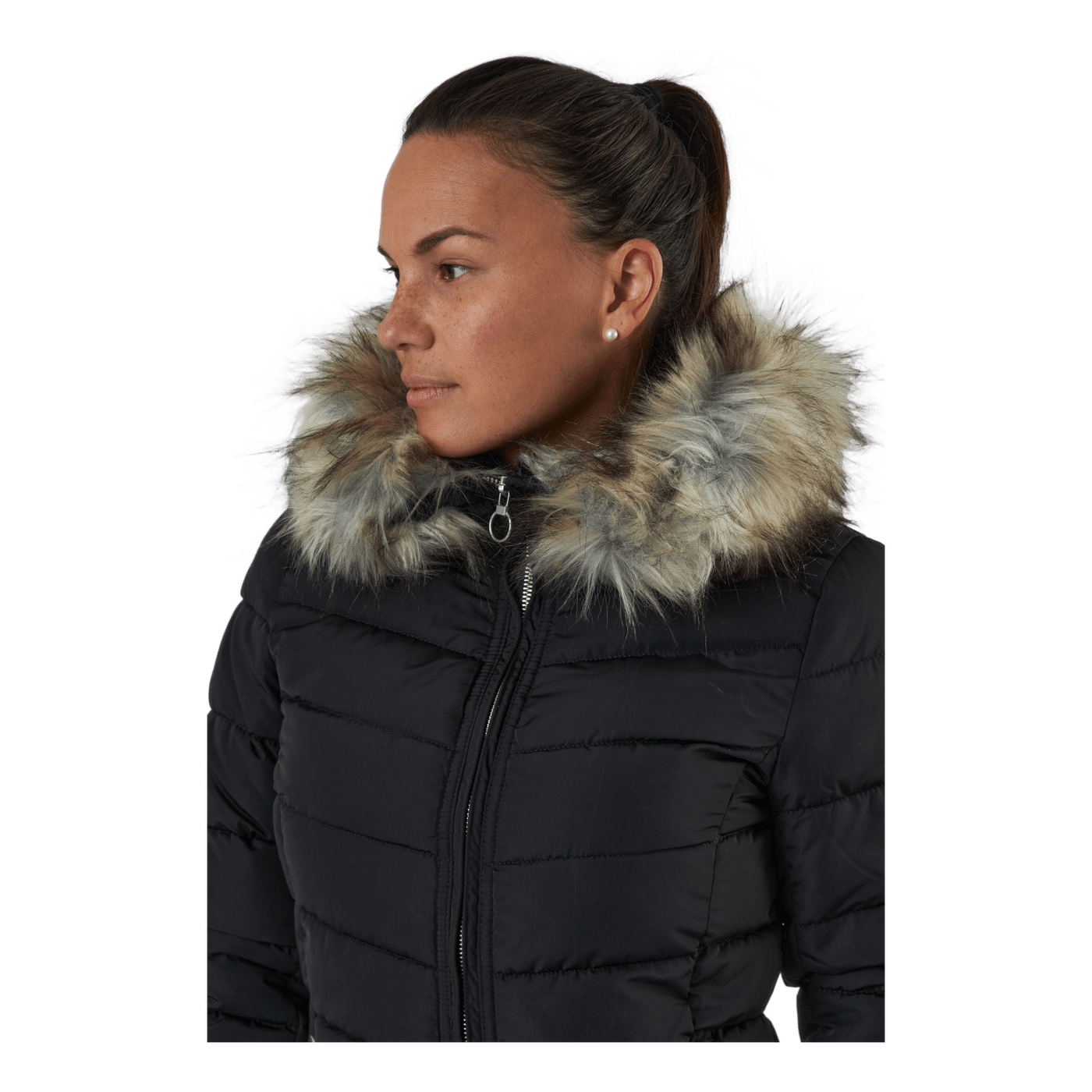 Onlnewellan Quilted Hood Jacke Black