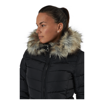 Onlnewellan Quilted Hood Jacke Black