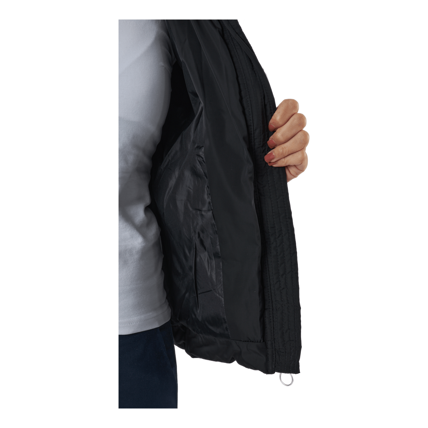 Onlnewellan Quilted Hood Jacke Black