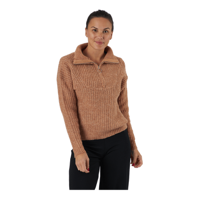 Onlemily Life L/s Zip Pullover Camel