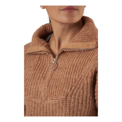 Onlemily Life L/s Zip Pullover Camel