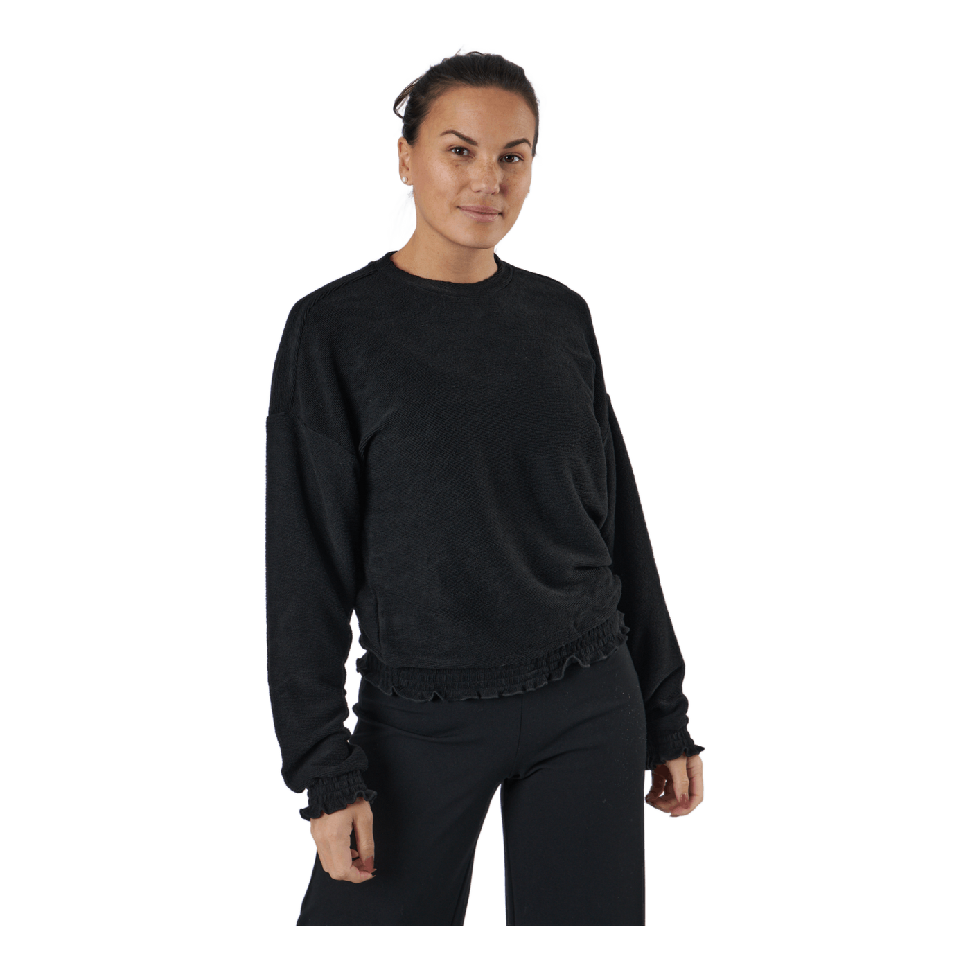 Onljenka L/s O-neck Smock Top  Black