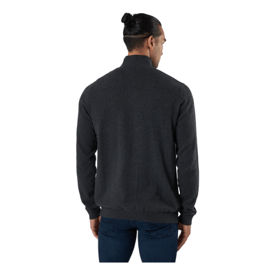 Jjebasic Knit Half Zip Dark Grey Melange