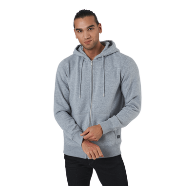 Jjesoft Basic Sweat Zip Hood Light Grey Melange