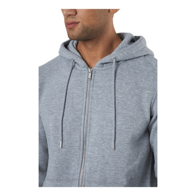 Jjesoft Basic Sweat Zip Hood Light Grey Melange