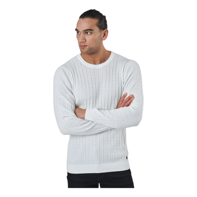 Jprblawinter Cable Knit Crew N Blanc De Blanc