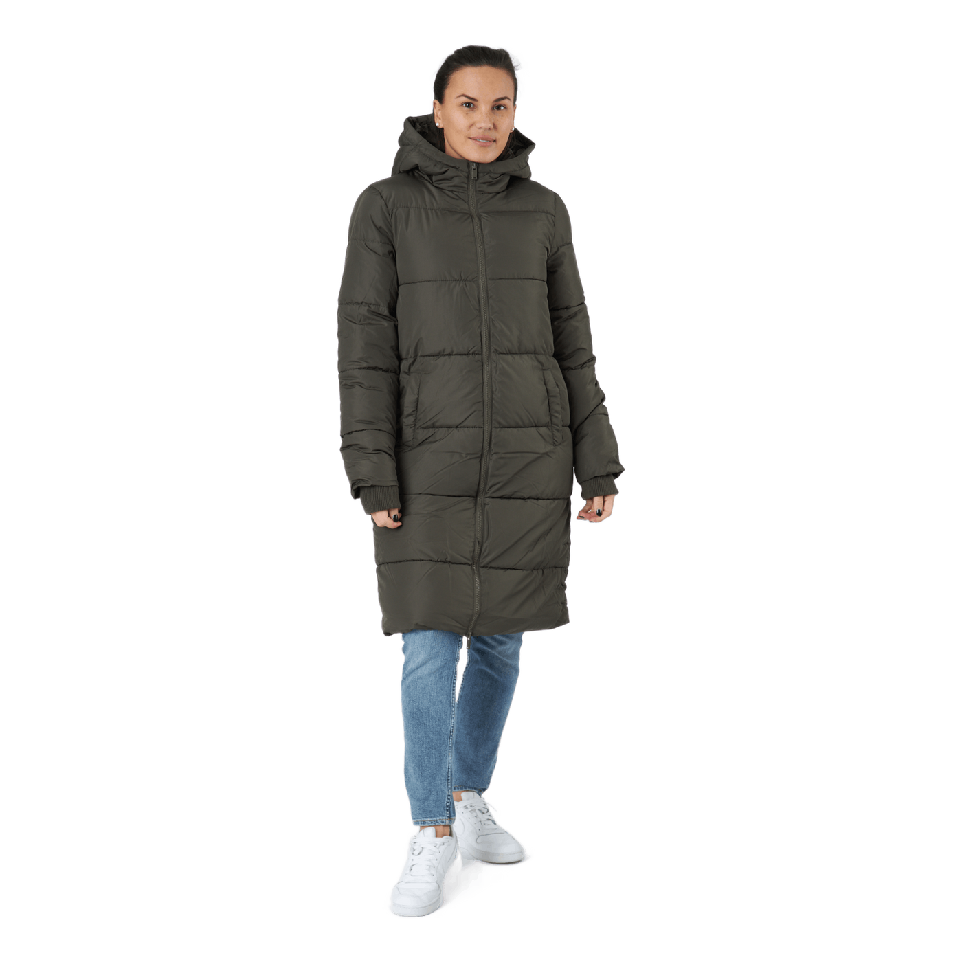 Pcbee New Long Puffer Jacket B Black Olive