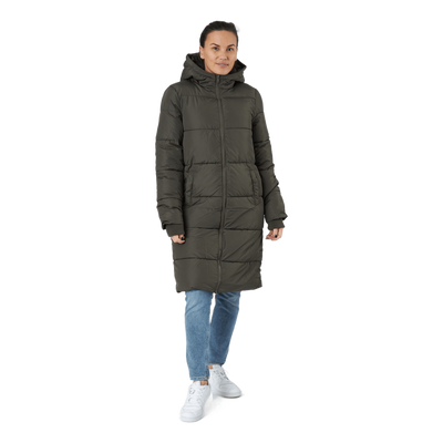 Pcbee New Long Puffer Jacket B Black Olive