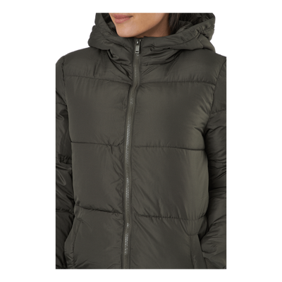 Pcbee New Long Puffer Jacket B Black Olive