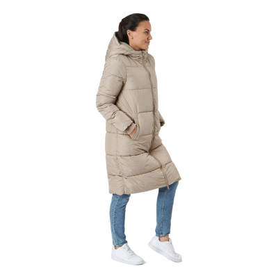 Pcbee New Long Puffer Jacket B Silver Mink