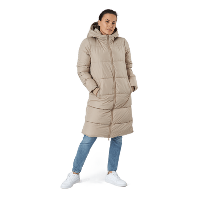 Pcbee New Long Puffer Jacket B Silver Mink