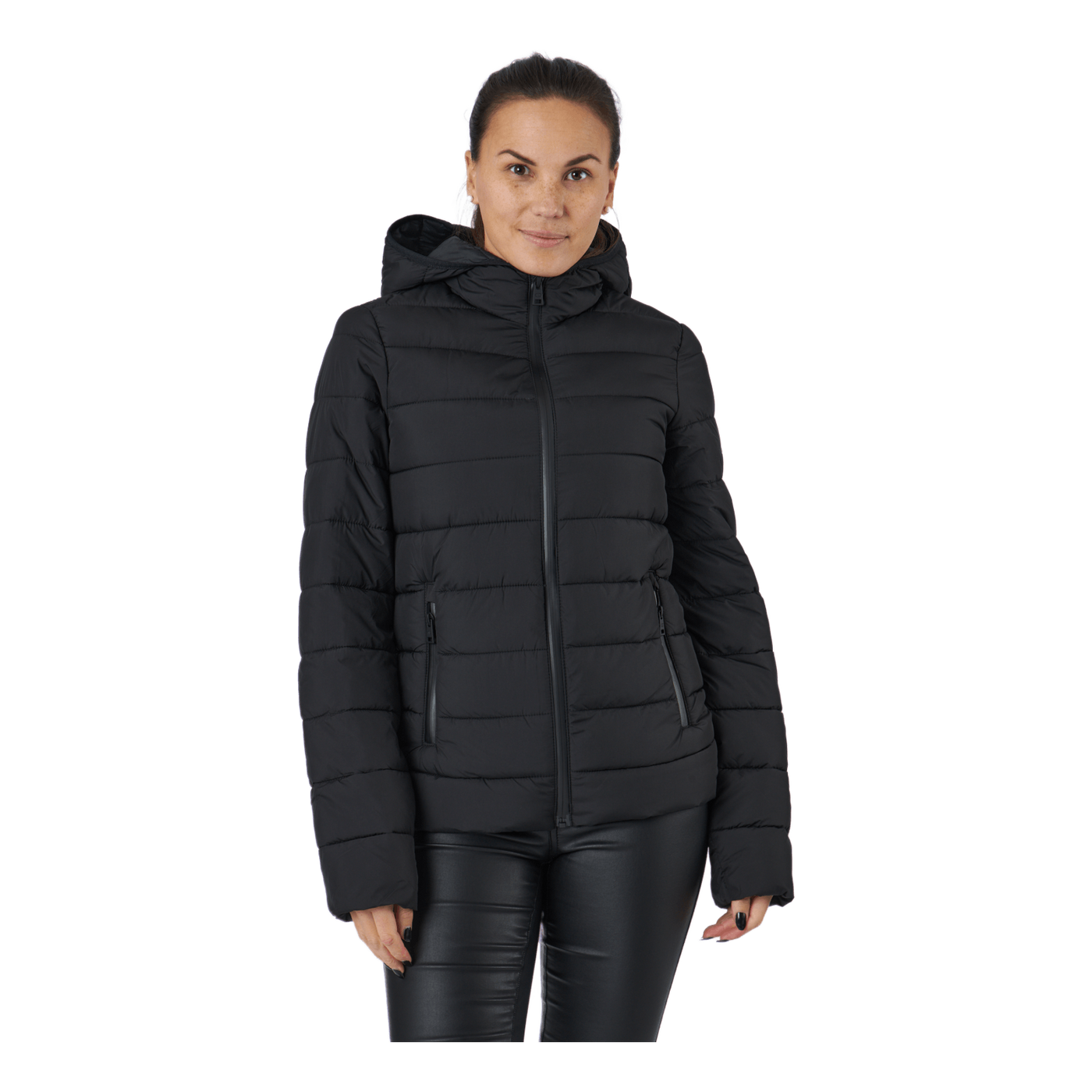 Hooded Polyfilled Jacket Black Beauty