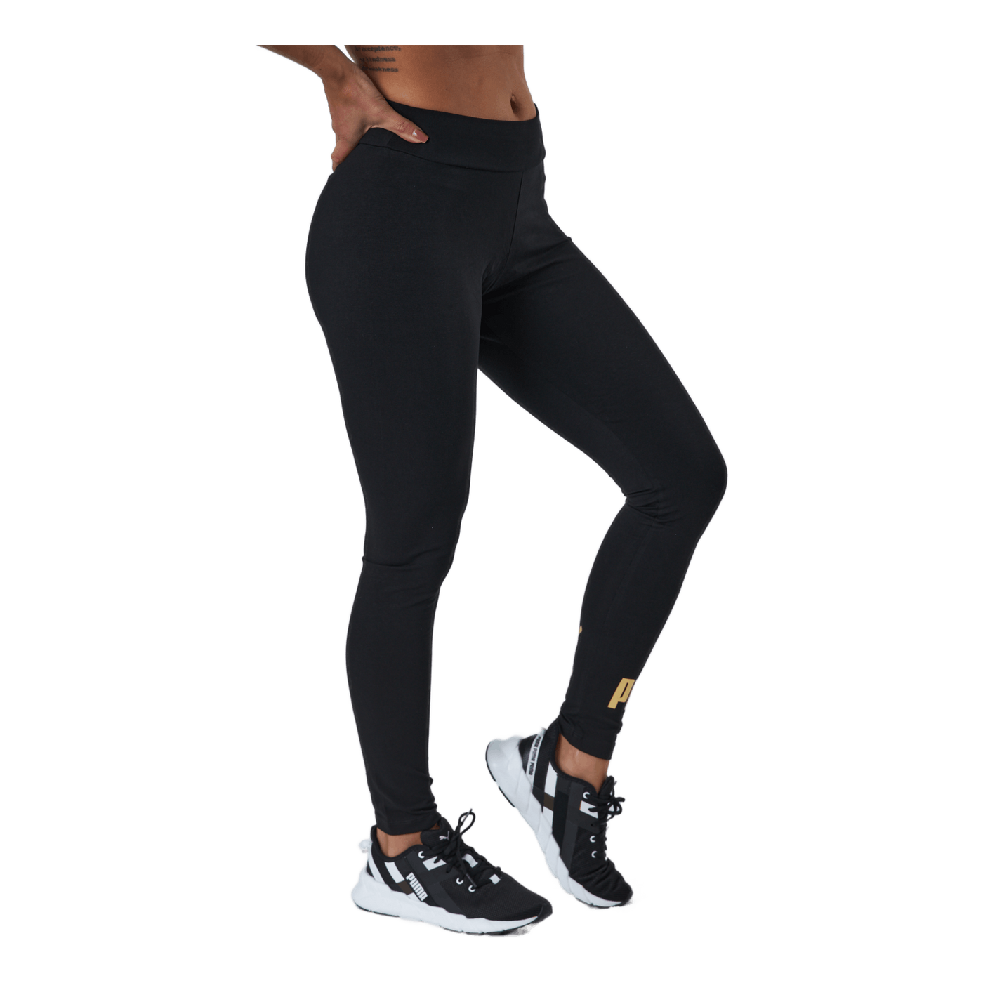 Ess+ Metallic Leggings Puma Black-gold