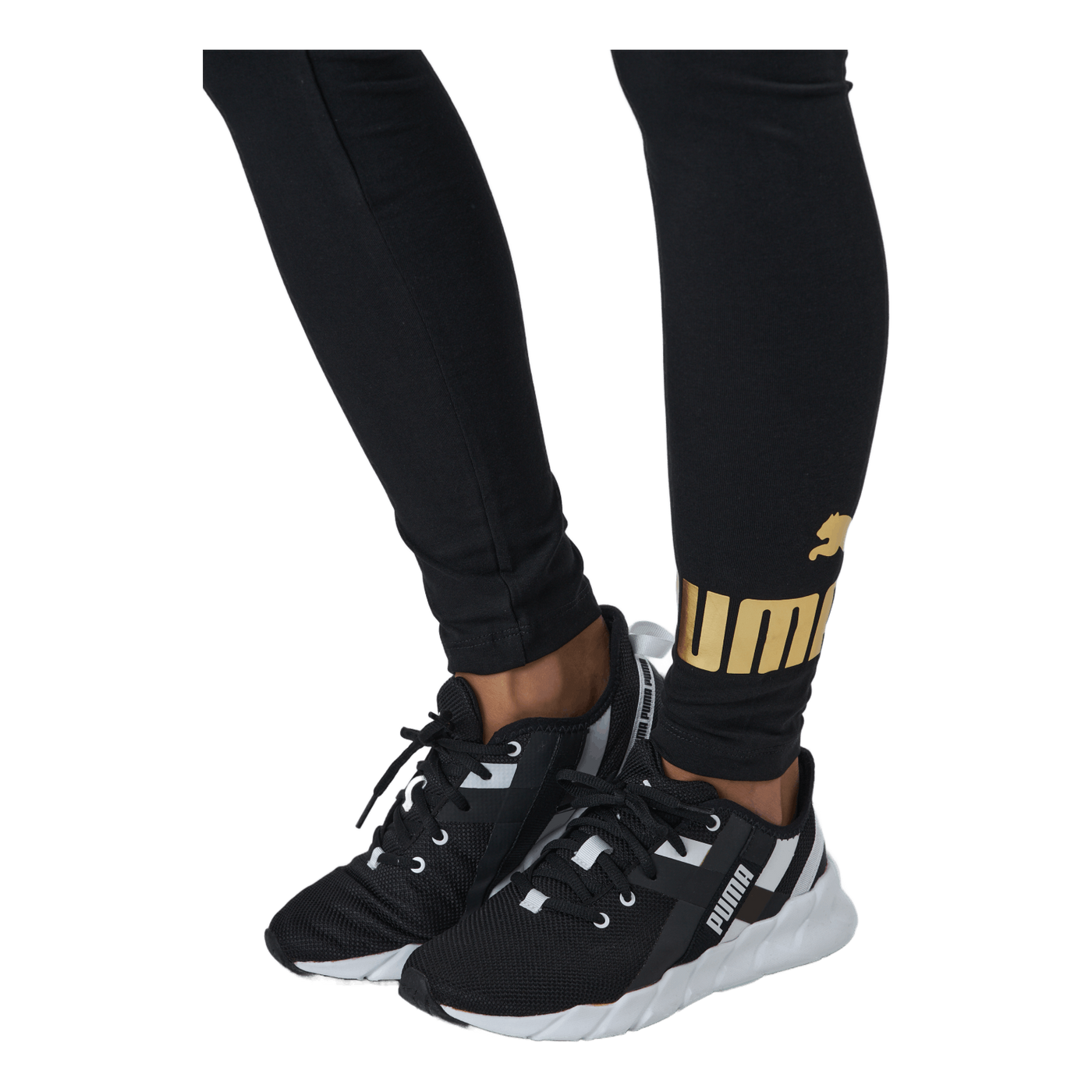 Ess+ Metallic Leggings Puma Black-gold