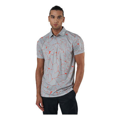 Tour Tech Reg Fit Print Polo Slit Grey