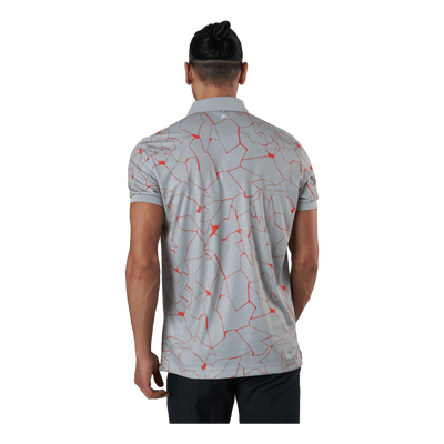 Tour Tech Reg Fit Print Polo Slit Grey