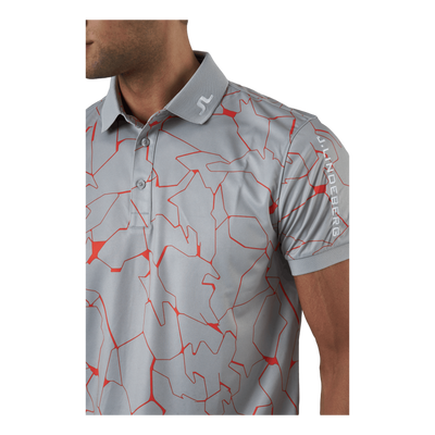 Tour Tech Reg Fit Print Polo Slit Grey