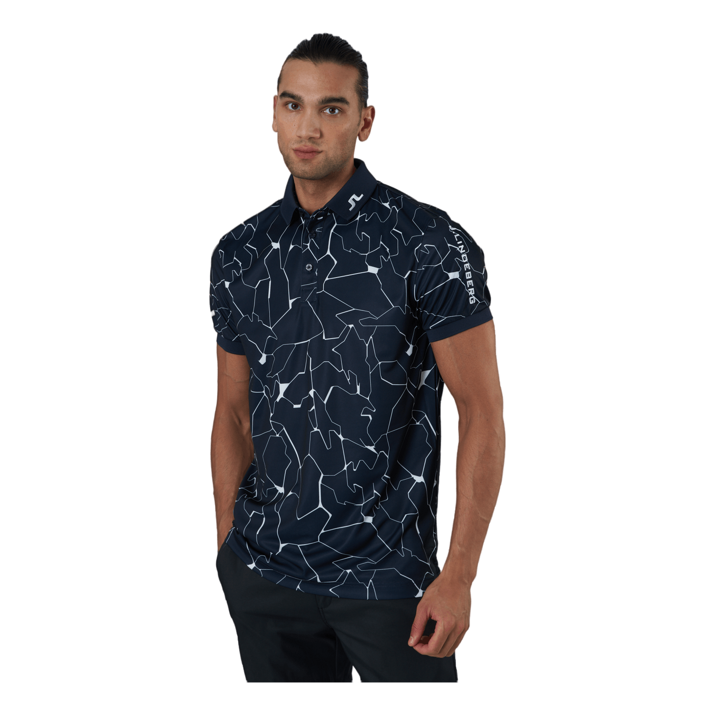 Tour Tech Reg Fit Print Polo Slit Navy