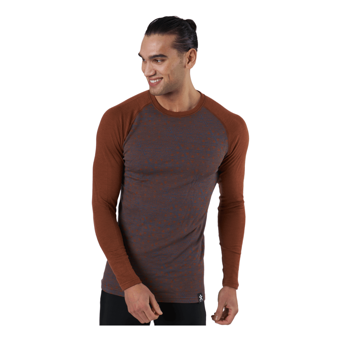 Geo Merino Wool Crew Walnut