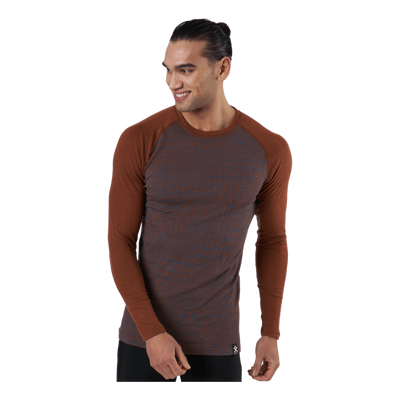 Geo Merino Wool Crew Walnut