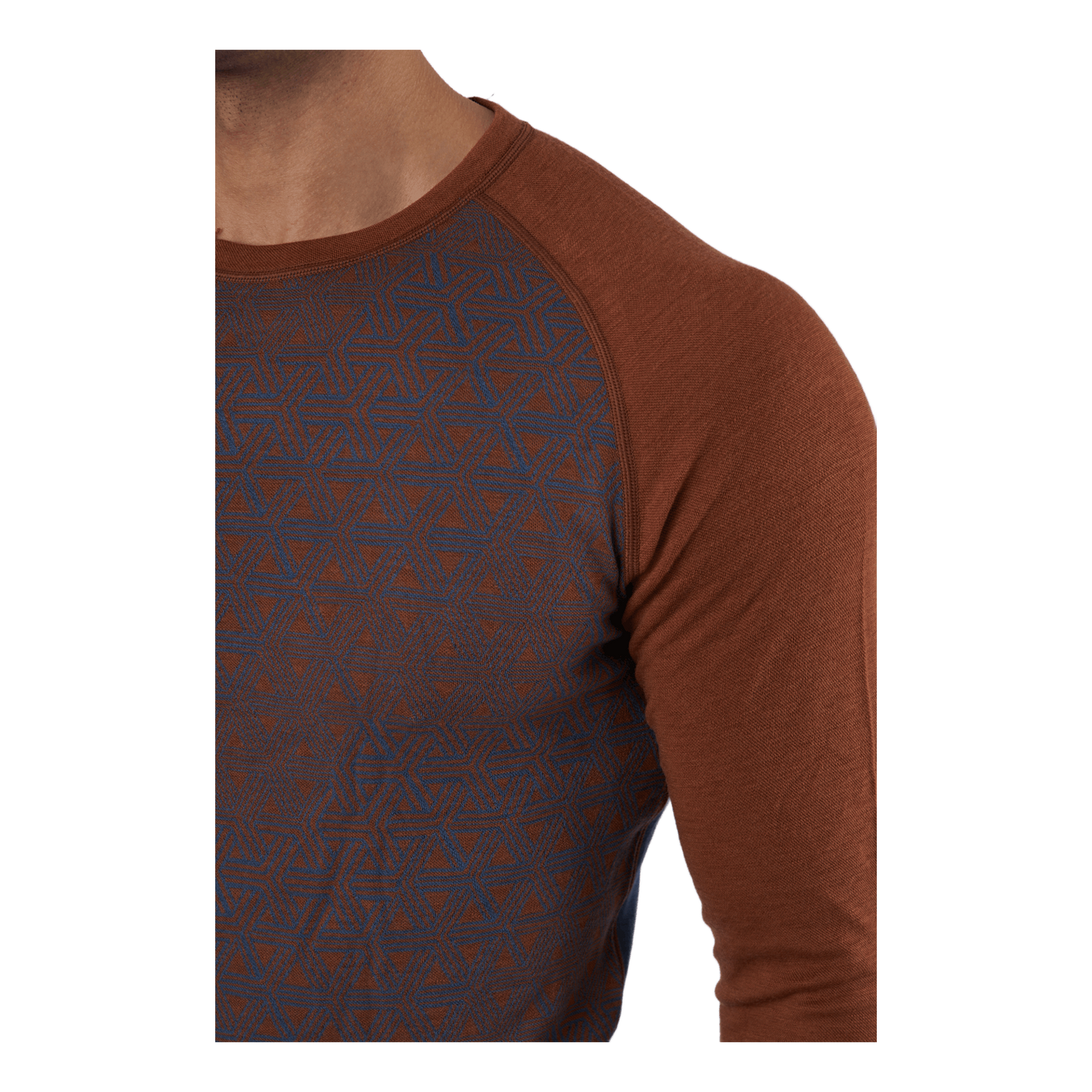 Geo Merino Wool Crew Walnut