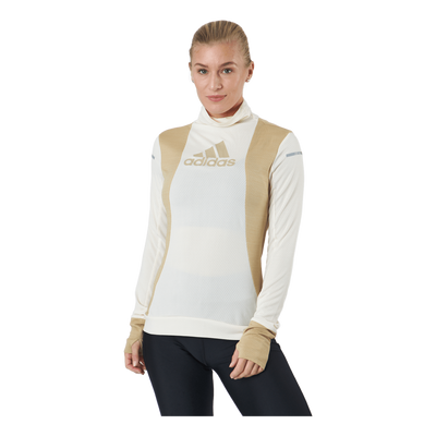 Adidas Blocked Longsleeve Tee Women Wonder White / Beige Tone