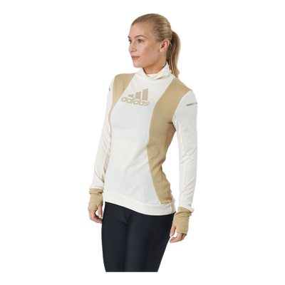 Adidas Blocked Longsleeve Tee Women Wonder White / Beige Tone