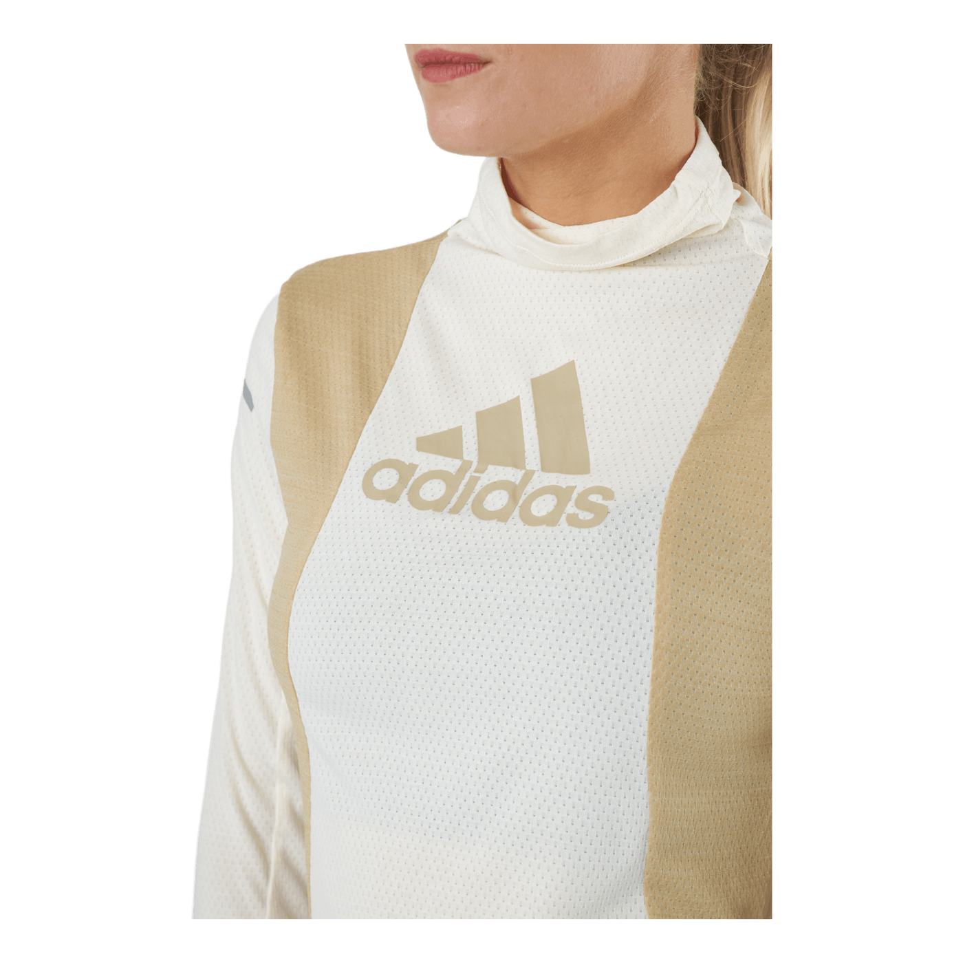 Adidas Blocked Longsleeve Tee Women Wonder White / Beige Tone