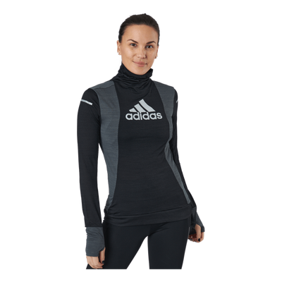 Adidas Blocked Longsleeve Tee Women Black / Grey Six