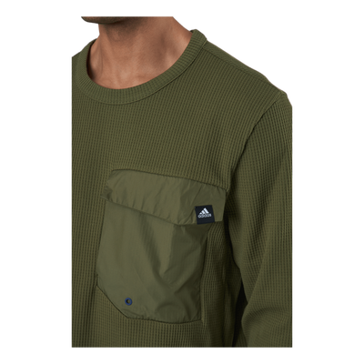 Sportswear Pocket Waffle Knit Crew Focus Olive