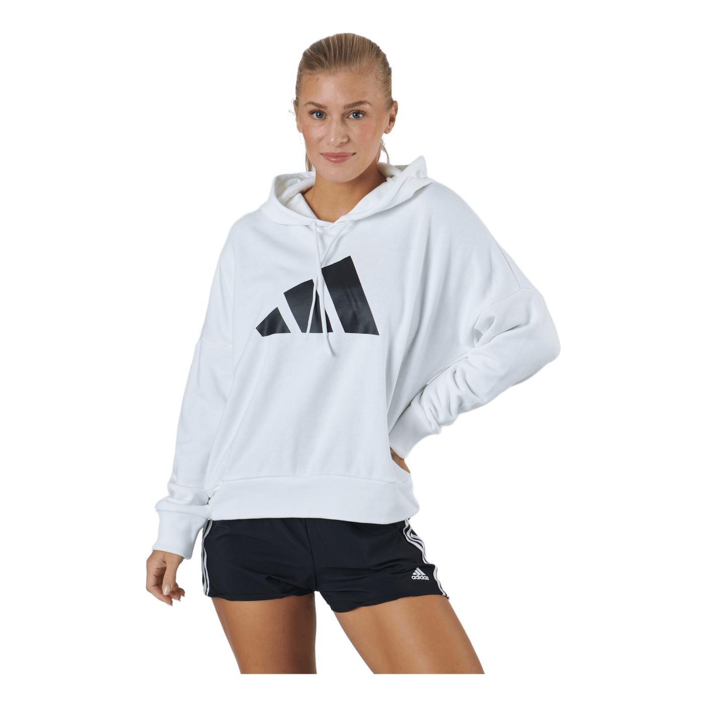 Adidas Sportswear Three Bar Hoodie White