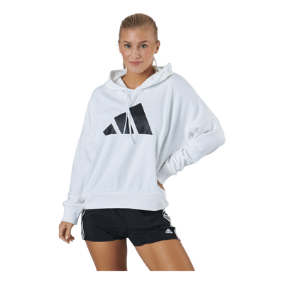 Adidas Sportswear Three Bar Hoodie White