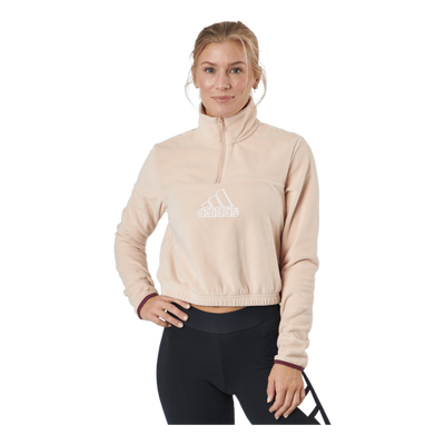 Brand Love Polarfleece Half-Zip Sweatshirt Halo Blush / White / Victory Crimson