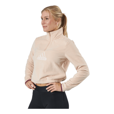 Brand Love Polarfleece Half-Zip Sweatshirt Halo Blush / White / Victory Crimson