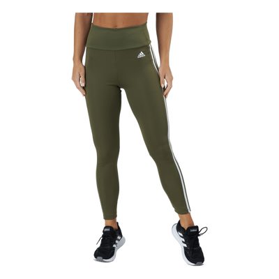 High Rise 3-Stripes 7/8 Tights Focus Olive / White