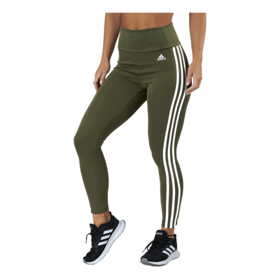 High Rise 3-Stripes 7/8 Tights Focus Olive / White