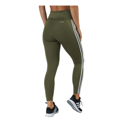 High Rise 3-Stripes 7/8 Tights Focus Olive / White