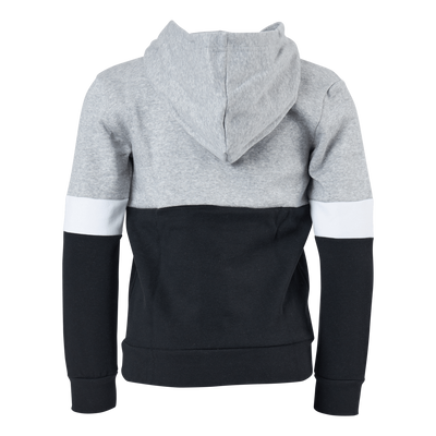 Adidas Boys Colorblock Hoodie Black / Medium Grey Heather / White