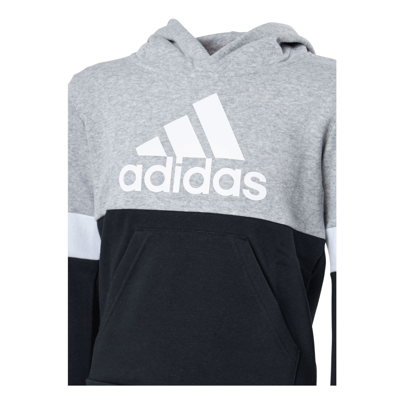 Adidas Boys Colorblock Hoodie Black / Medium Grey Heather / White