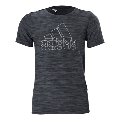 Boys Aeroready Heather Tee Black / Grey Four / White