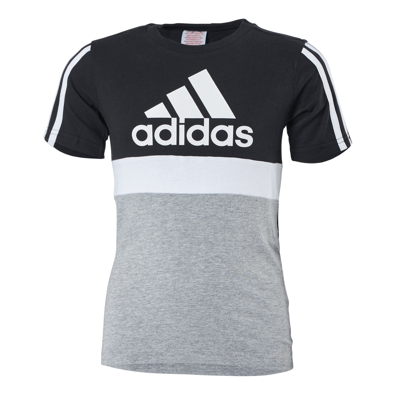 Adidas Boys Essentials Colorblock Tee Black / Medium Grey Heather / White