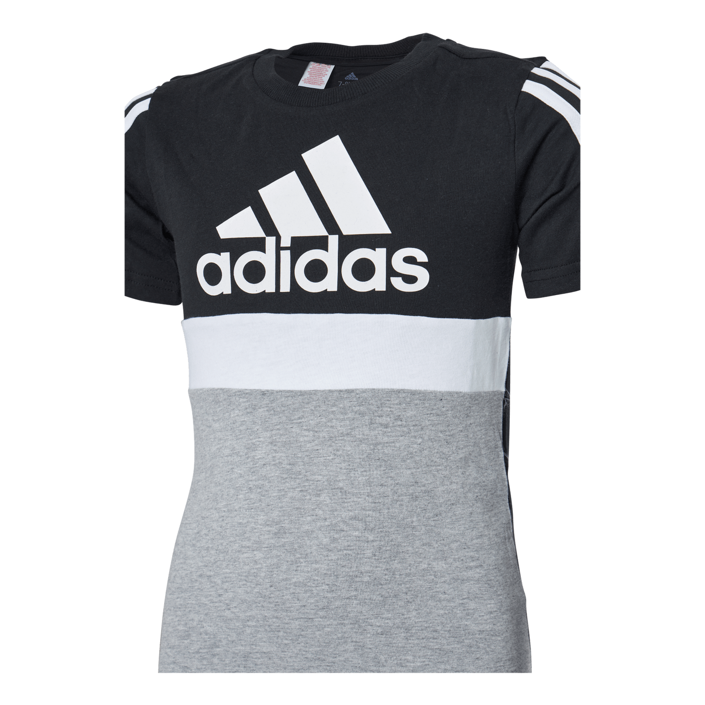 Adidas Boys Essentials Colorblock Tee Black / Medium Grey Heather / White